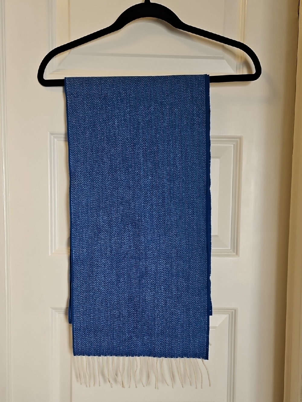 McNutt Irish Merino Wool Herringbone Roy Blue Scarf